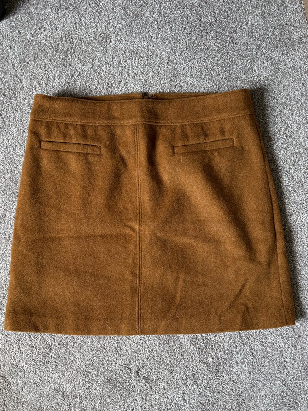 LOFT Mini Skirt in Warm Camel Brown